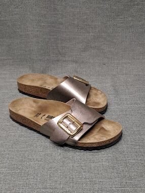 Birkenstock Catalina Luxe Buckle Sandals Graceful Taupe Womens Size 8